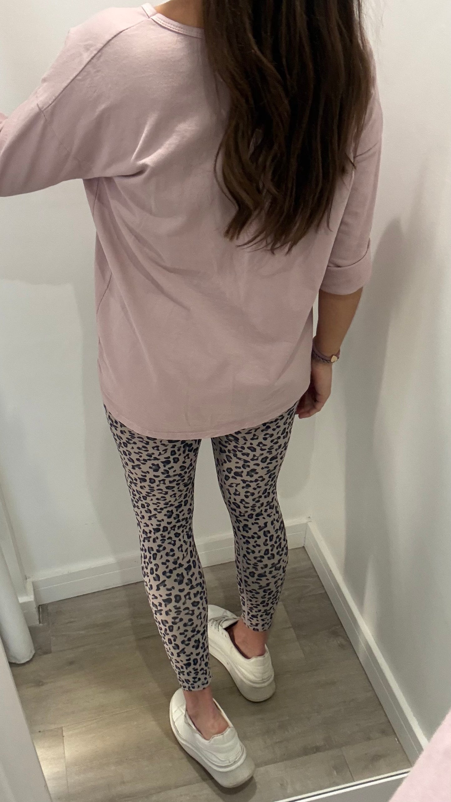 LILAC PINK ROLL SLEEVE SWEAT