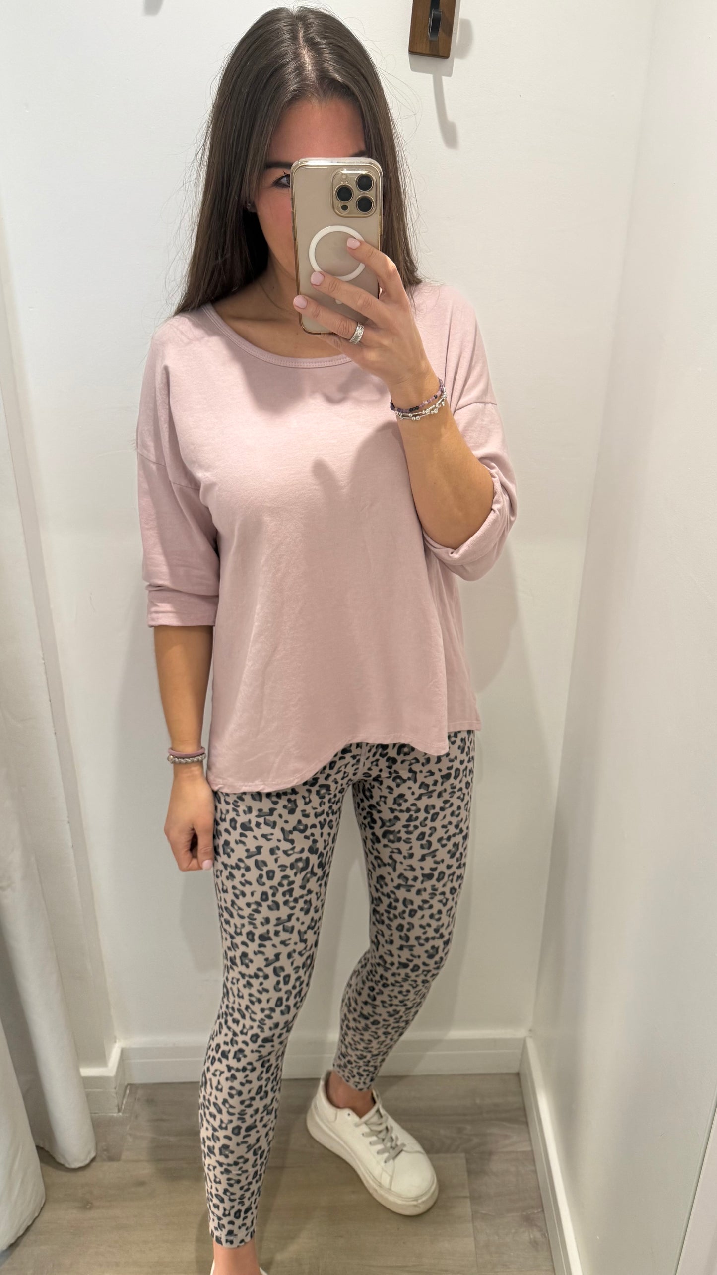 LILAC PINK ROLL SLEEVE SWEAT