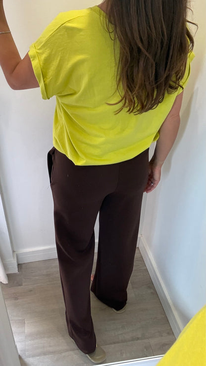 EVERYDAY ROLL SLEEVE TEE - LIME GREEN