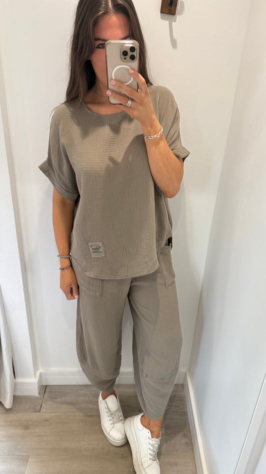 MOCHA CHEESECLOTH LOUNGE SET