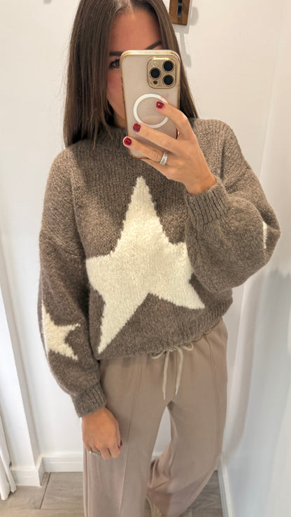 MOCHA STAR CHUNKY KNIT