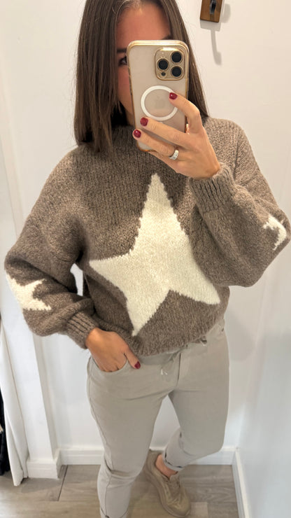 MOCHA STAR CHUNKY KNIT