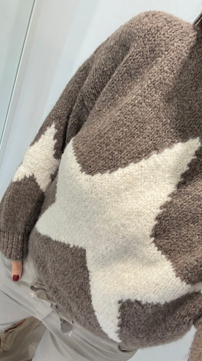 MOCHA STAR CHUNKY KNIT