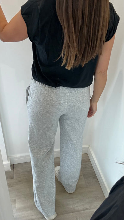 MARL GREY STRAIGHT LEG TROUSERS