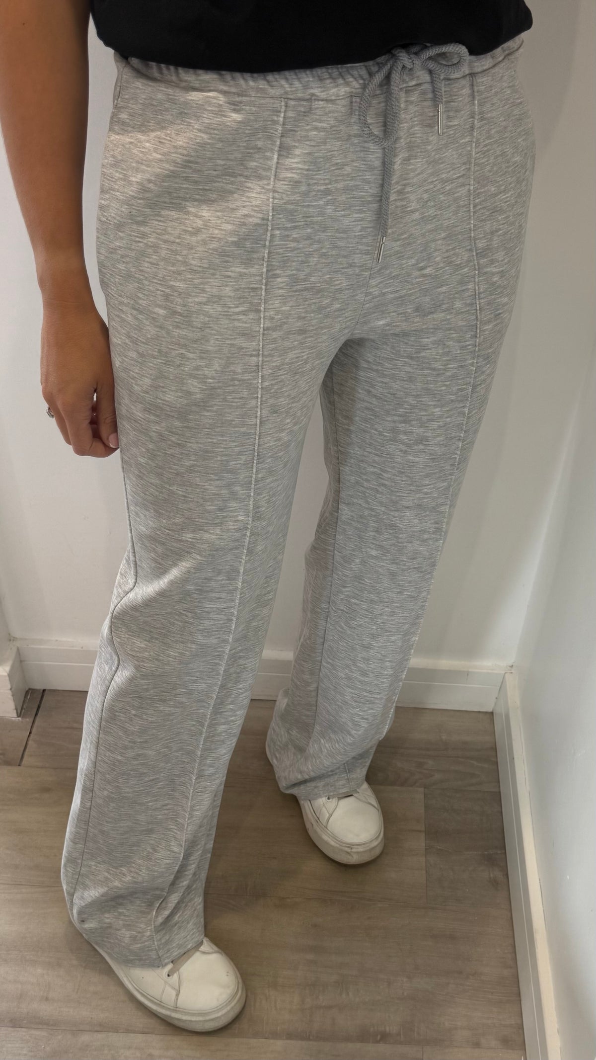 MARL GREY STRAIGHT LEG TROUSERS
