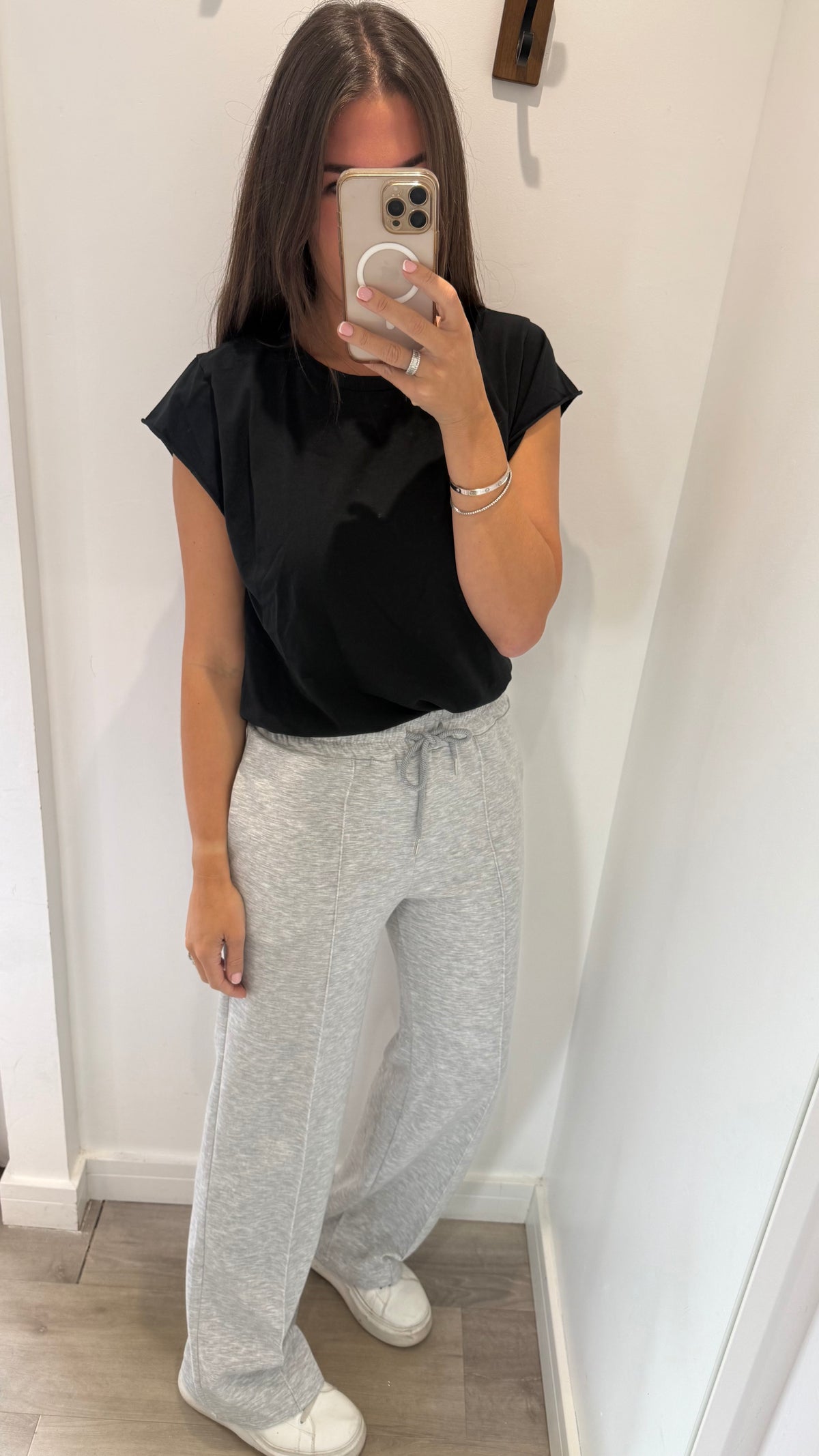 MARL GREY STRAIGHT LEG TROUSERS