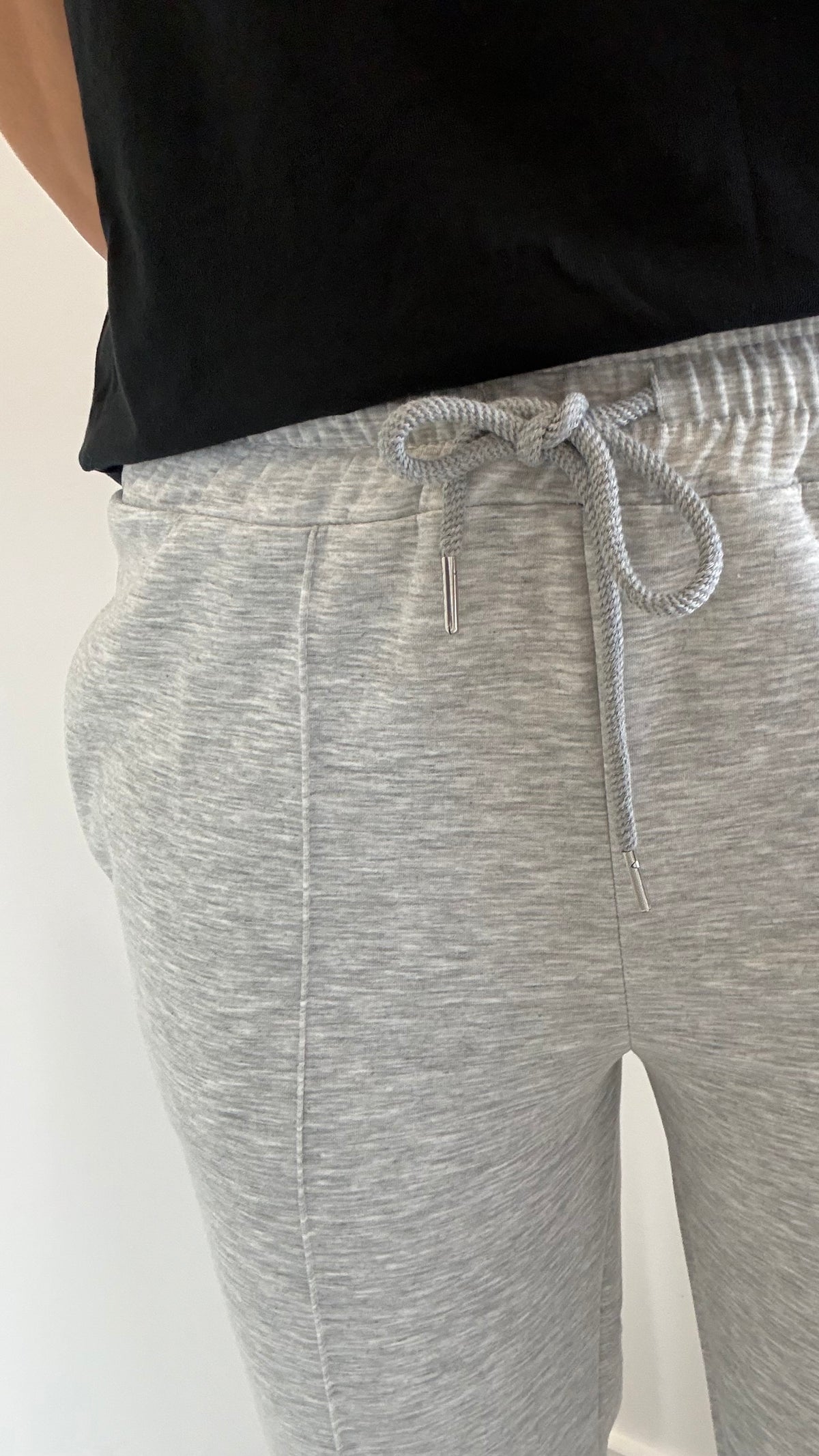 MARL GREY STRAIGHT LEG TROUSERS