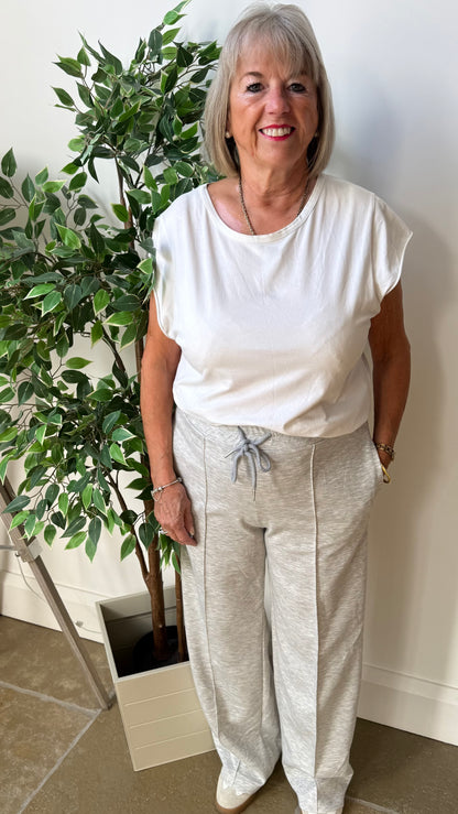 MARL GREY STRAIGHT LEG TROUSERS