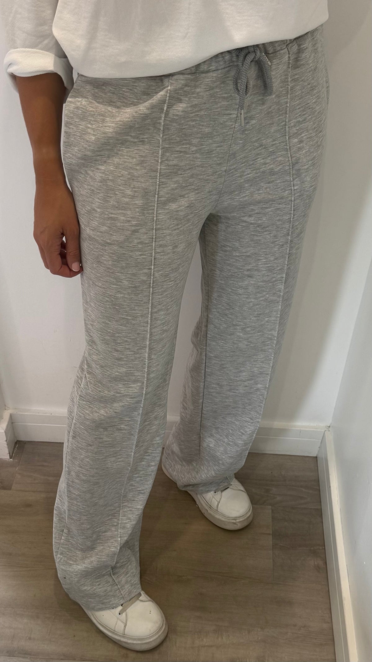 MARL GREY STRAIGHT LEG TROUSERS