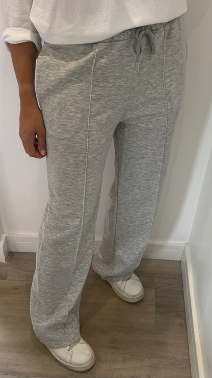 MARL GREY STRAIGHT LEG TROUSERS