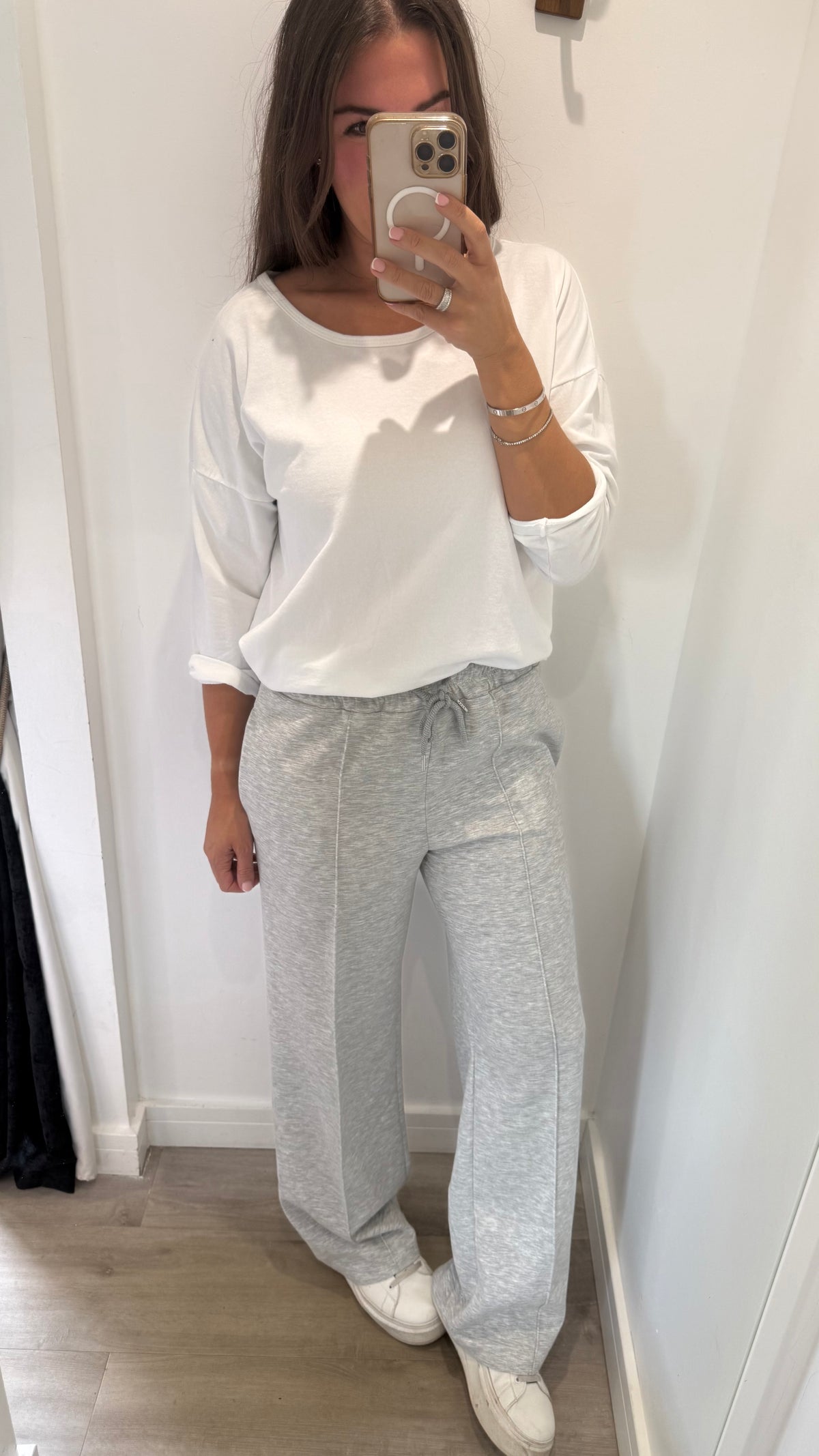 MARL GREY STRAIGHT LEG TROUSERS