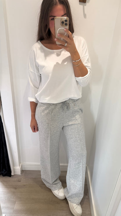 MARL GREY STRAIGHT LEG TROUSERS