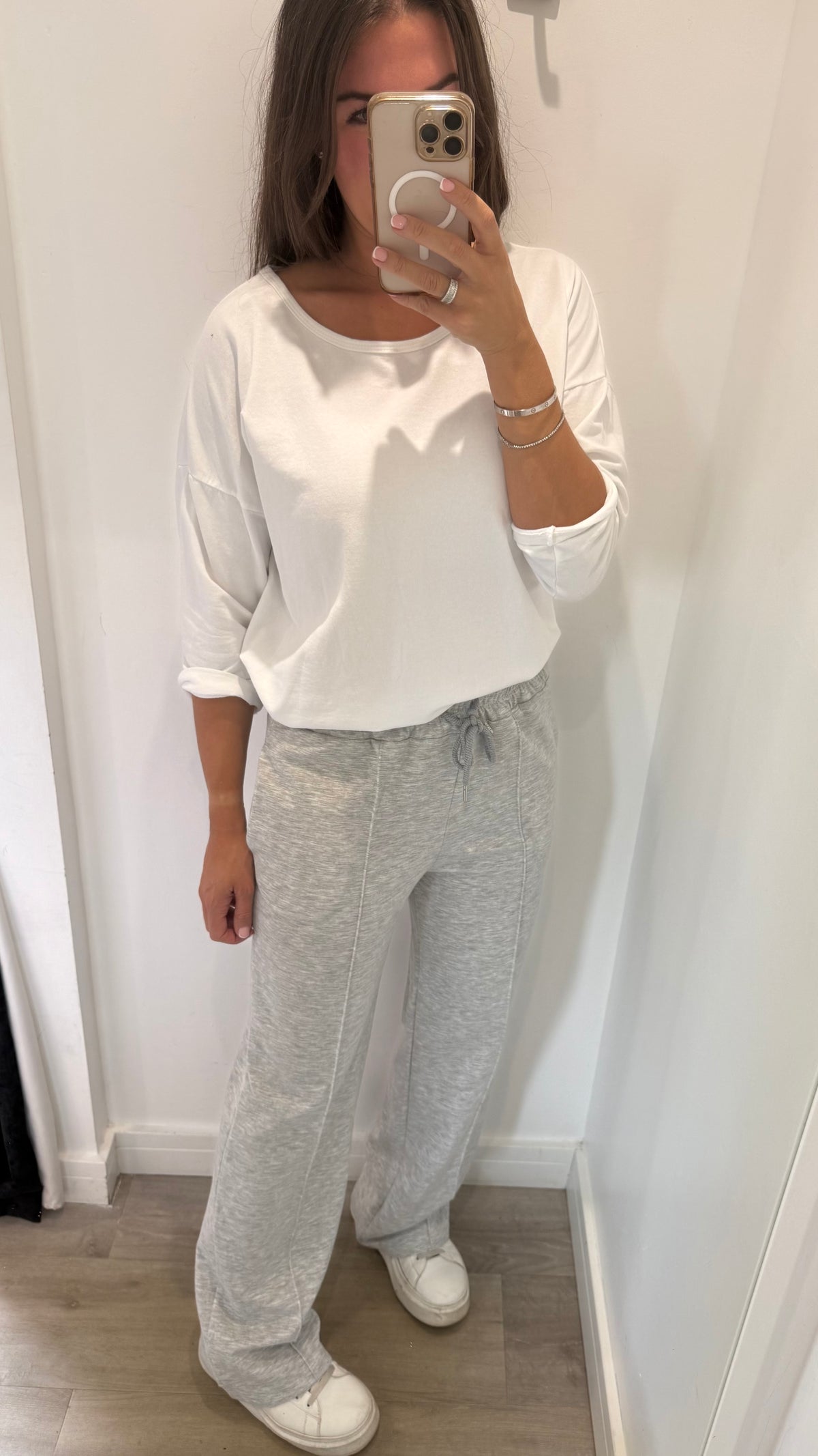 MARL GREY STRAIGHT LEG TROUSERS