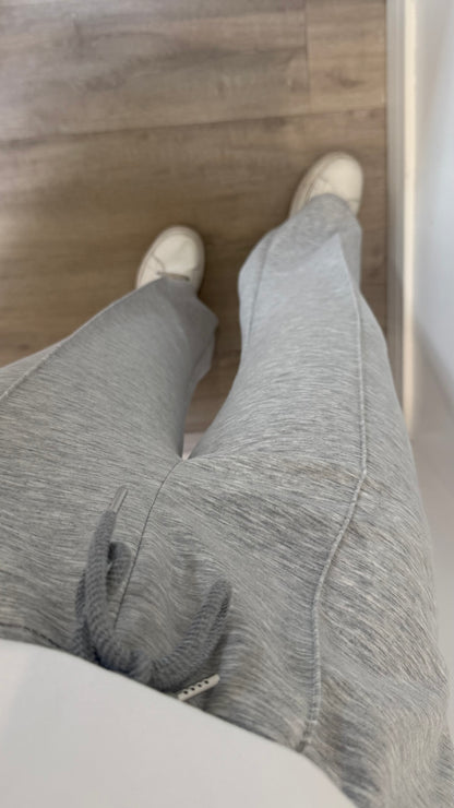 MARL GREY STRAIGHT LEG TROUSERS