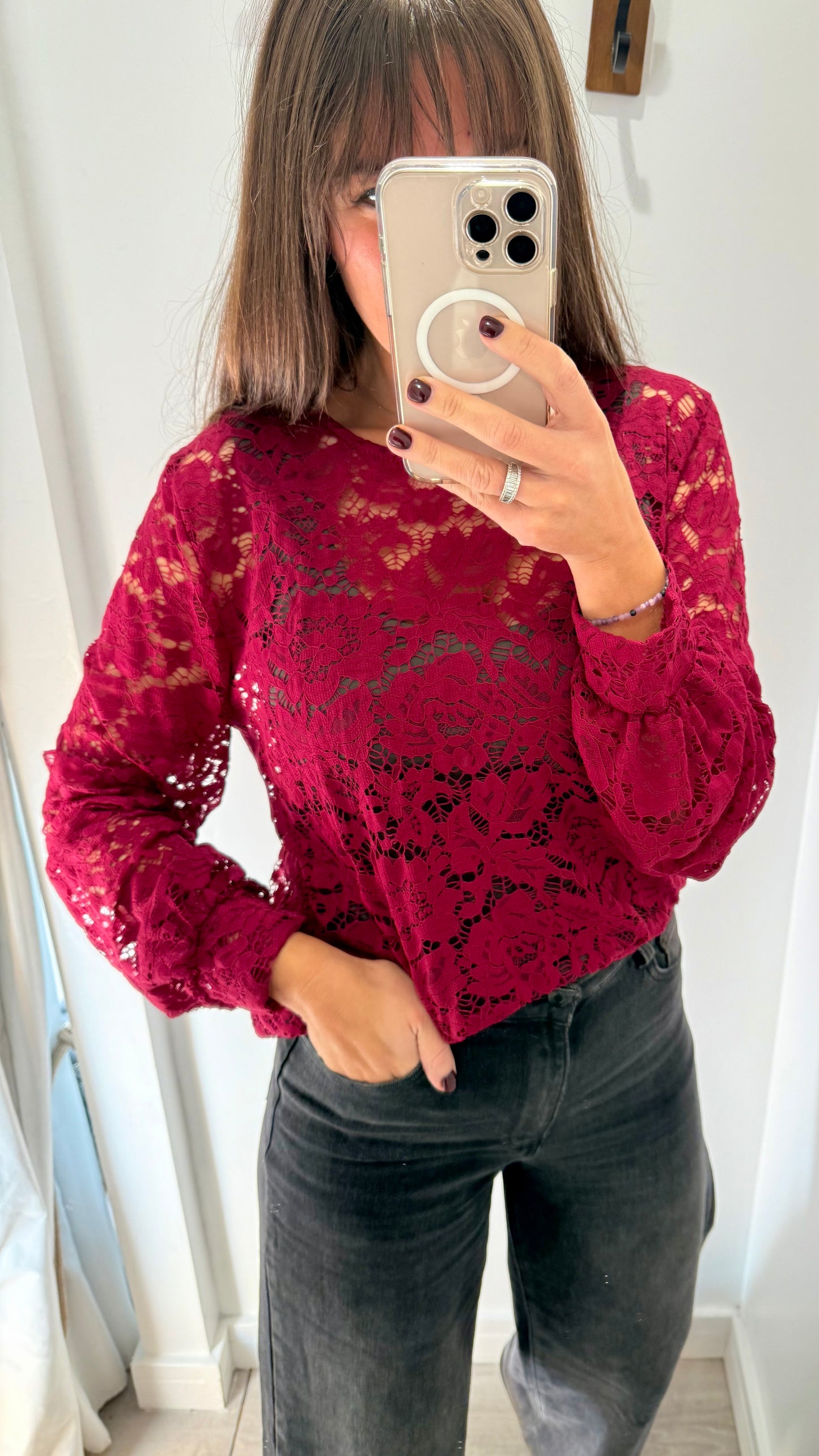 MERLOT LACE TOP