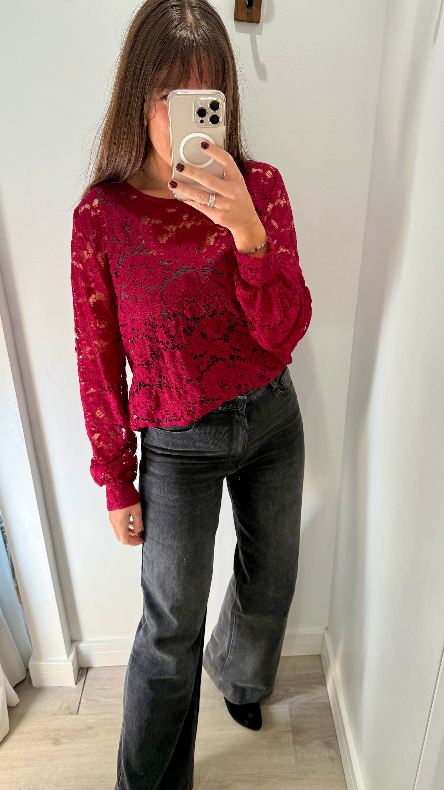 MERLOT LACE TOP
