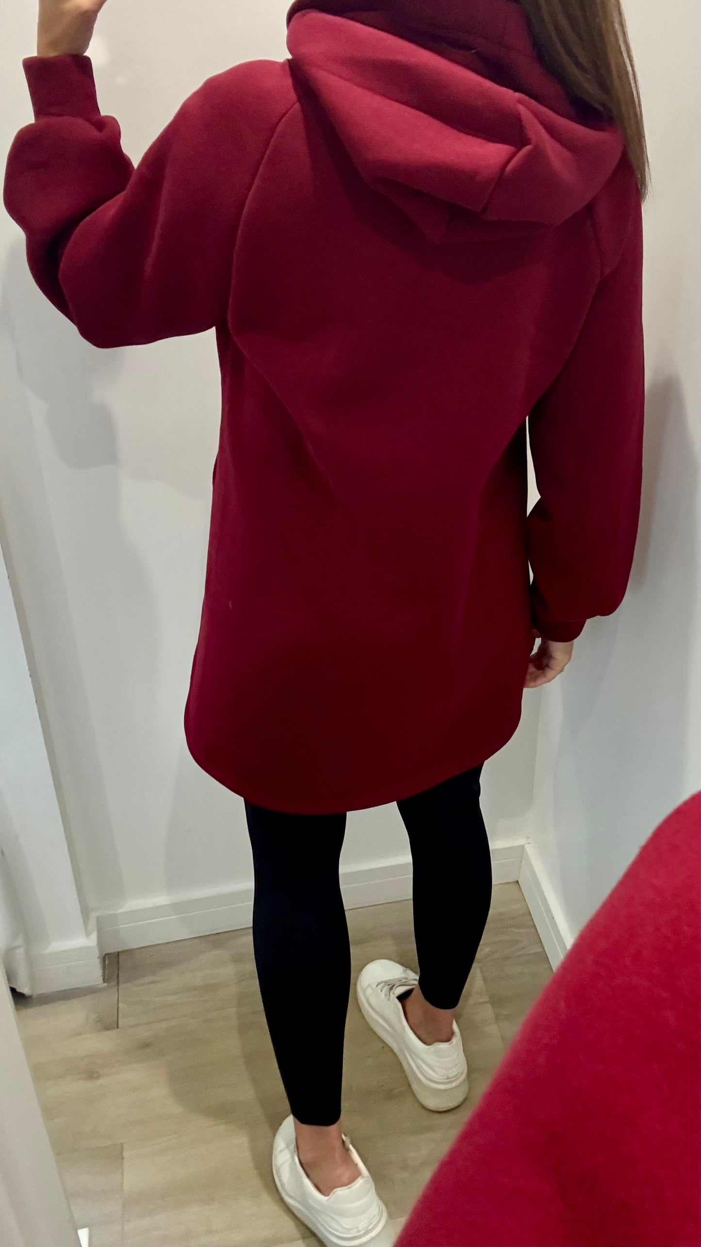 MERLOT LEOPARD DRAWSTRING HOODIE