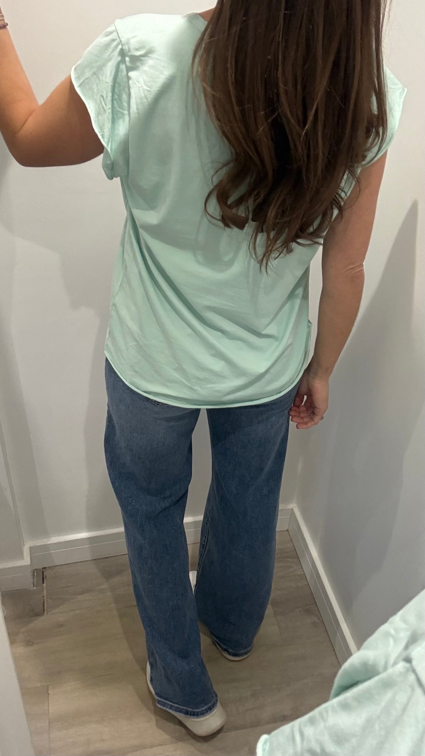 MINT CAP SLEEVE TEE