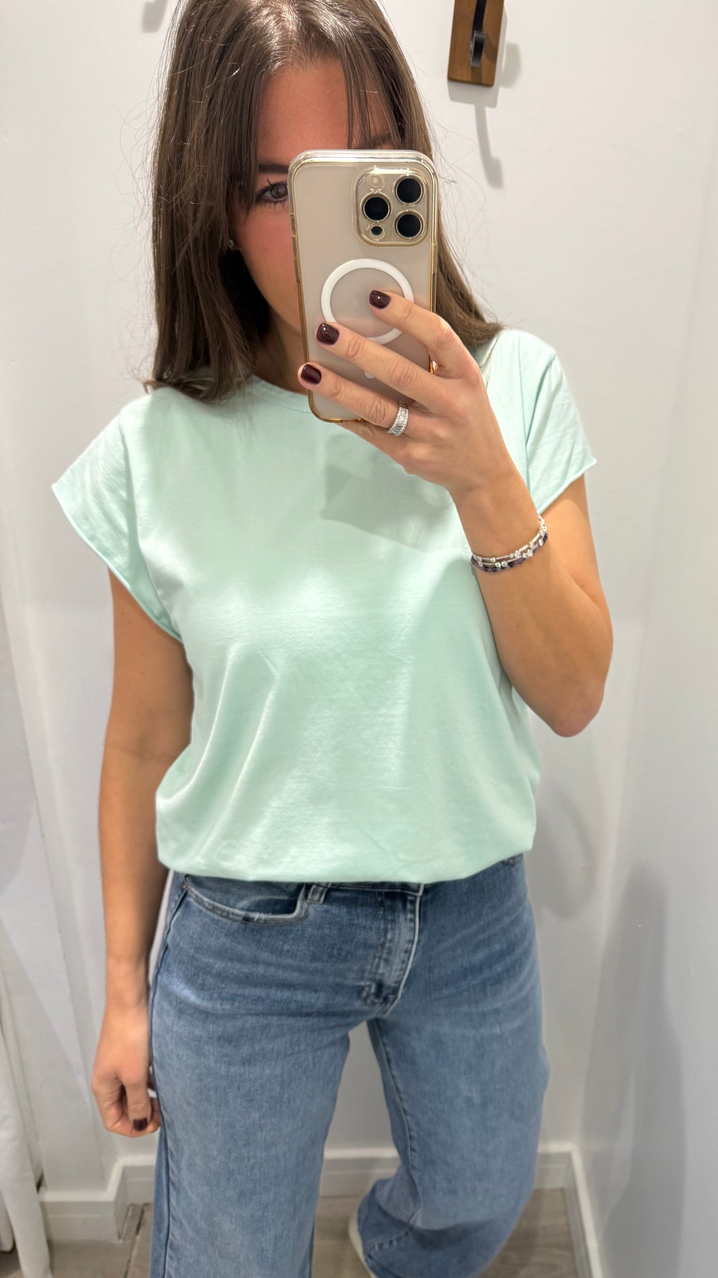 MINT CAP SLEEVE TEE