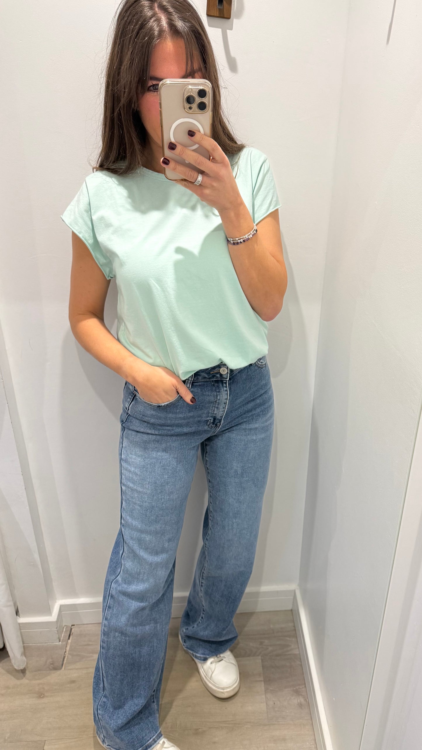 MINT CAP SLEEVE TEE