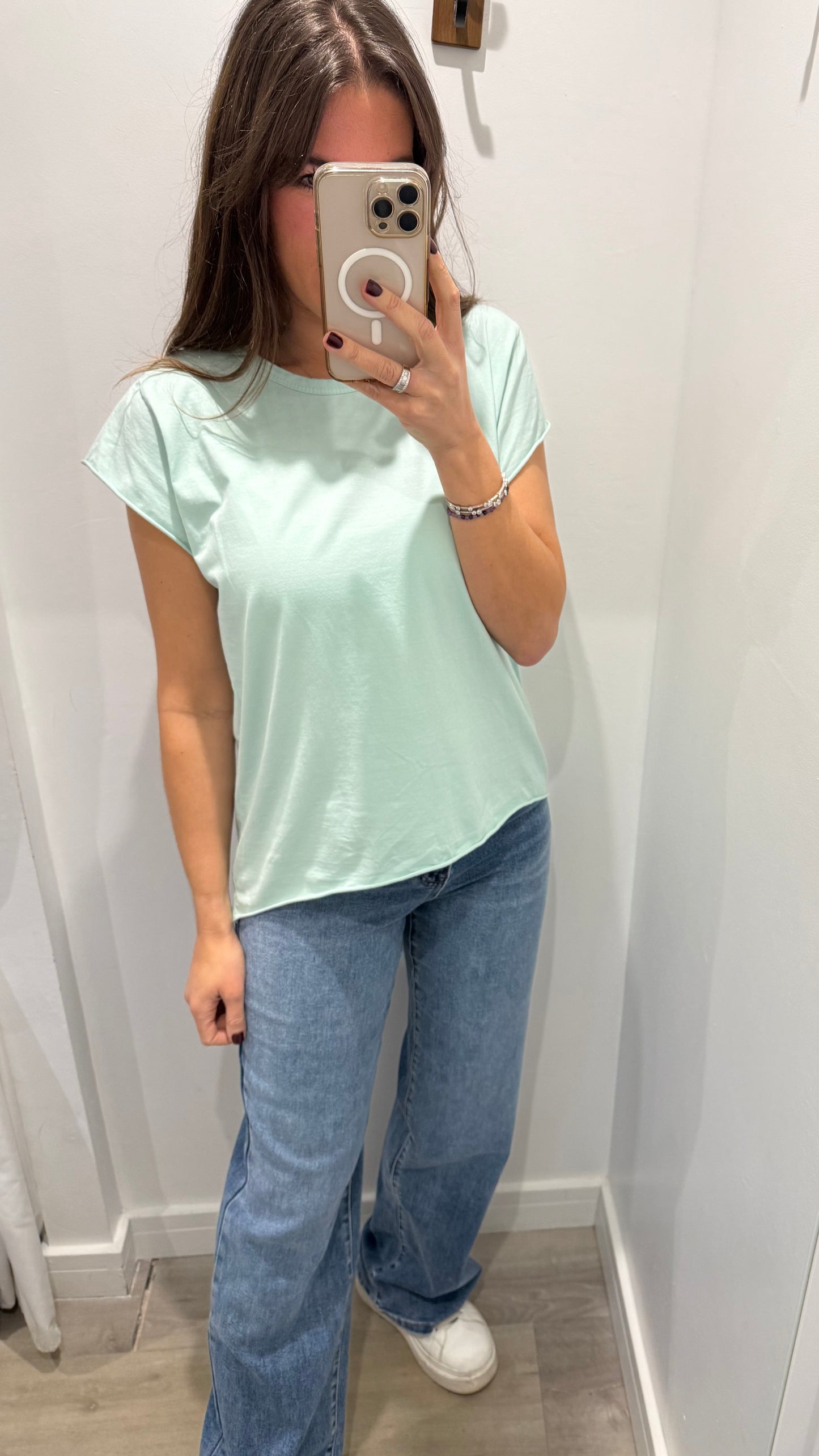 MINT CAP SLEEVE TEE