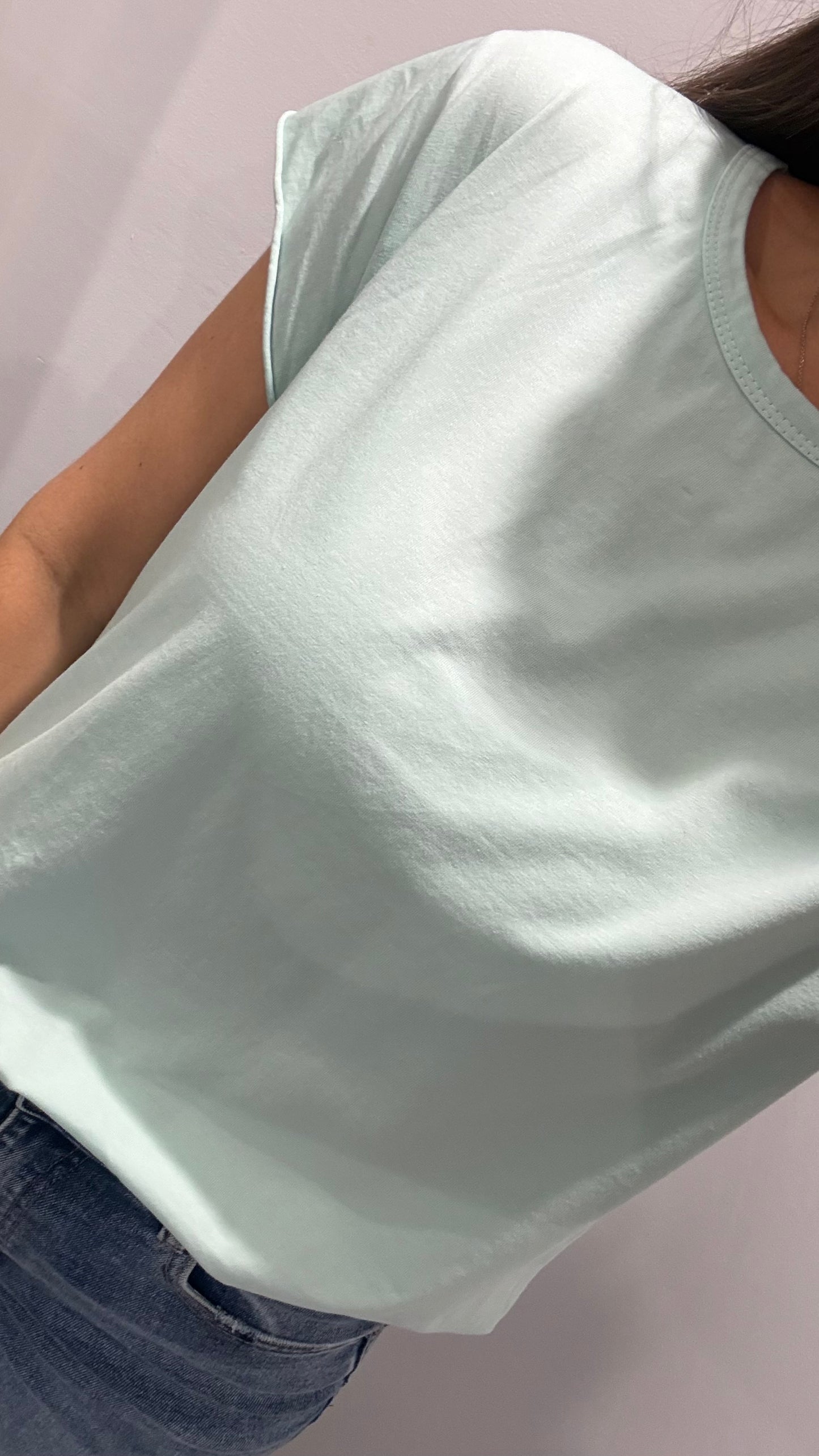 MINT CAP SLEEVE TEE