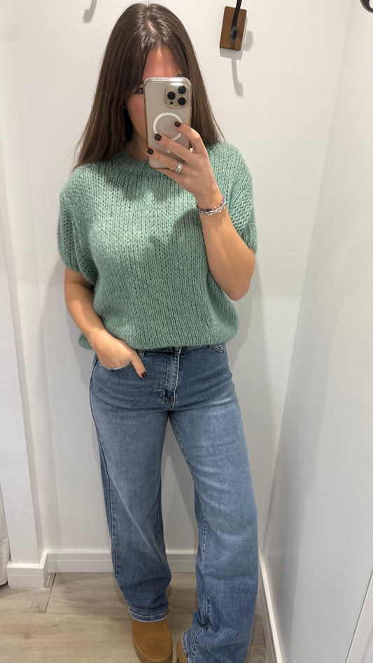 MINT EASY SHORT SLEEVE KNIT JUMPER