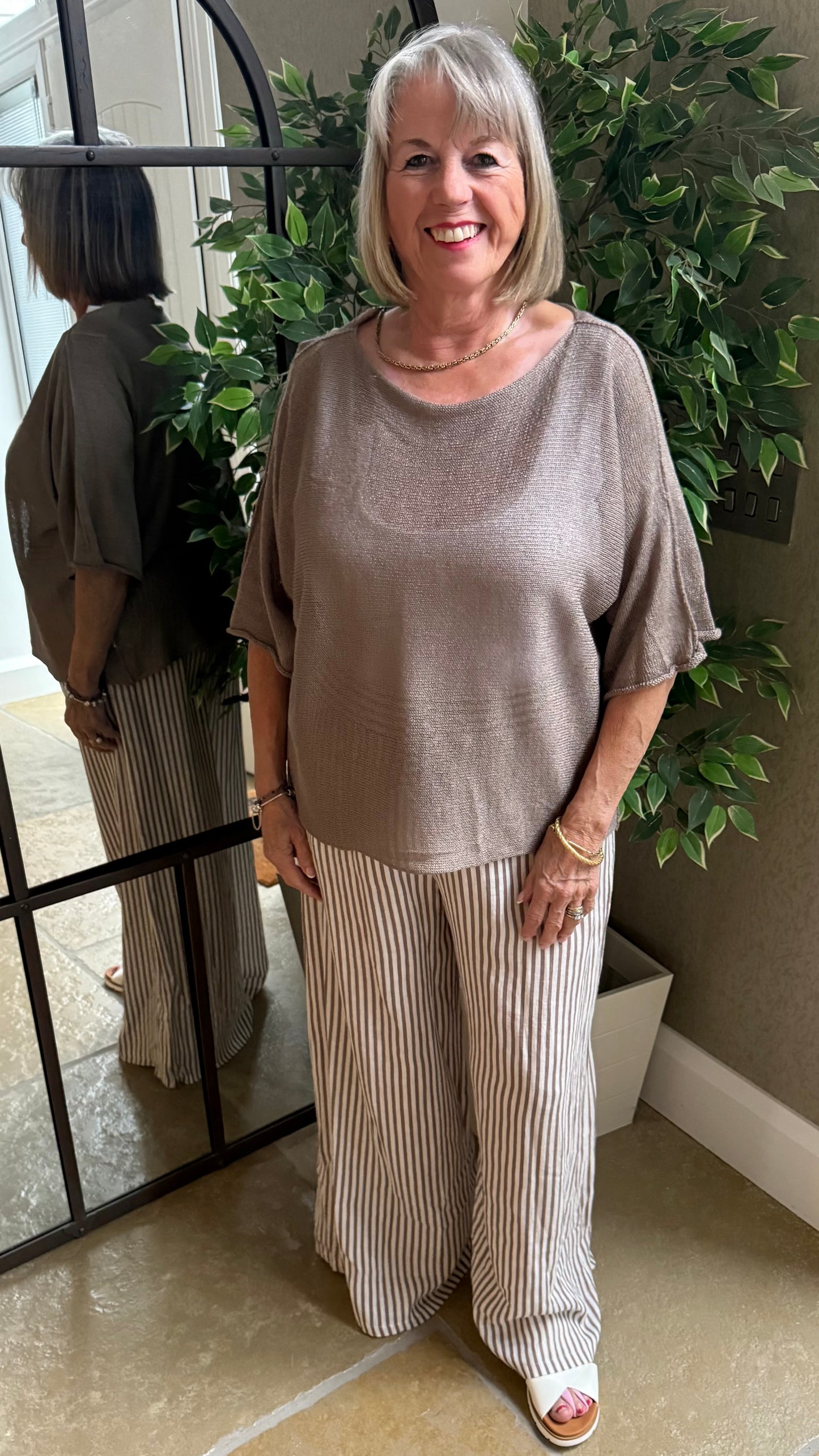MOCHA FINE KNIT TOP