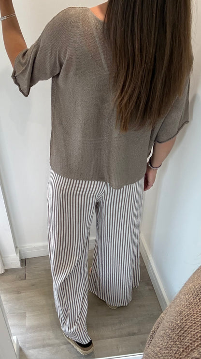MOCHA FINE KNIT TOP