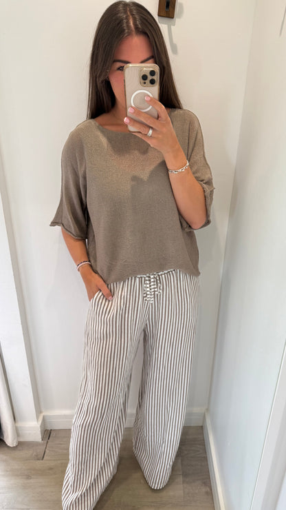 MOCHA FINE KNIT TOP