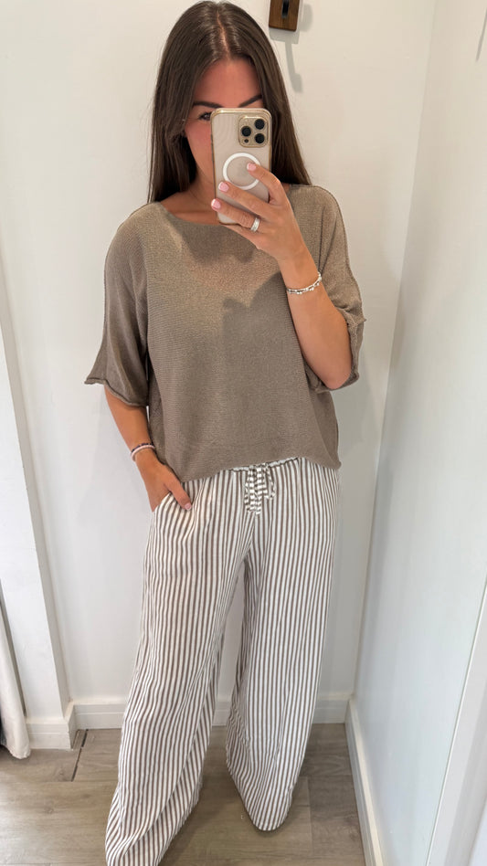 MOCHA FINE KNIT TOP
