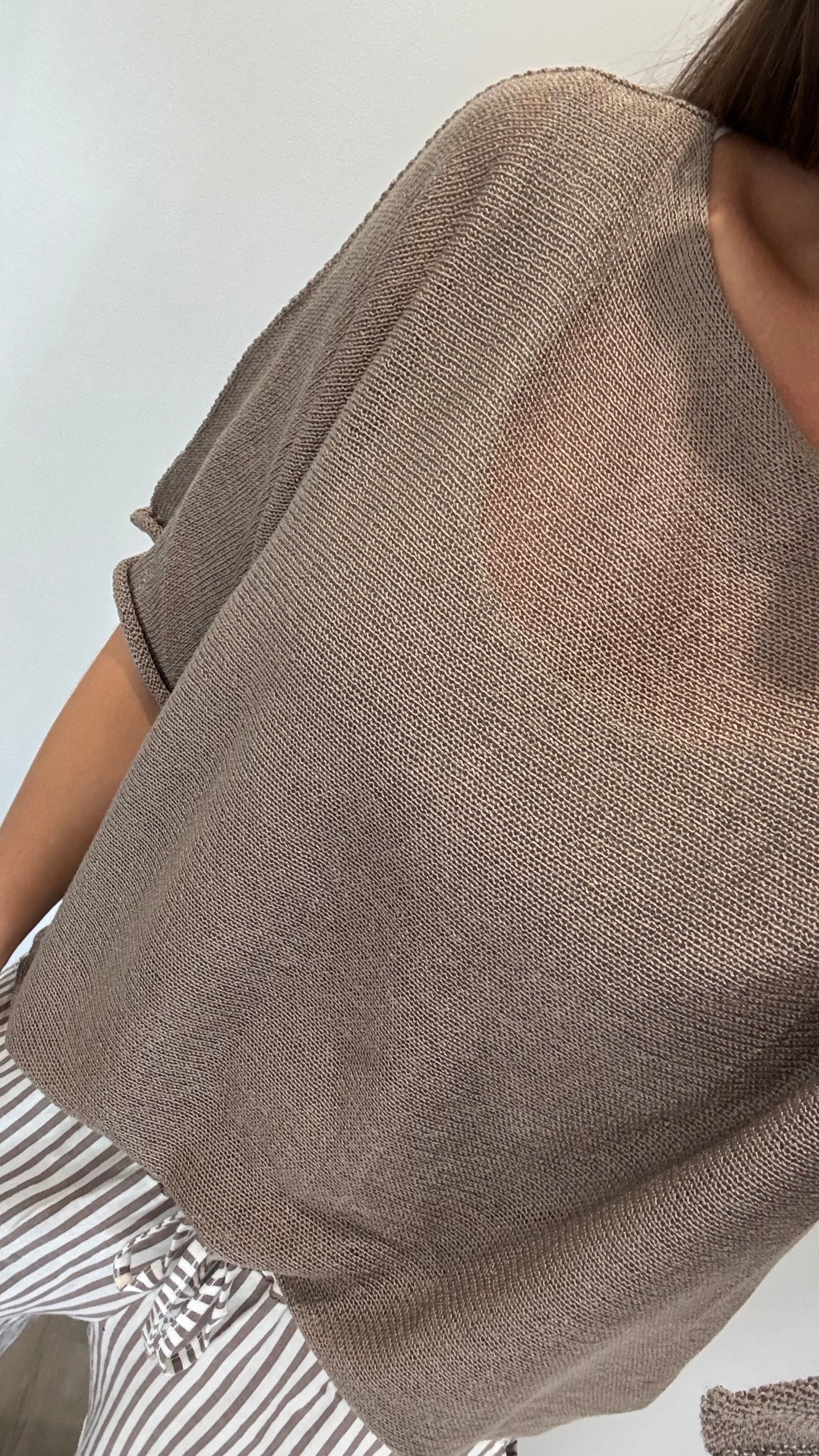 MOCHA FINE KNIT TOP
