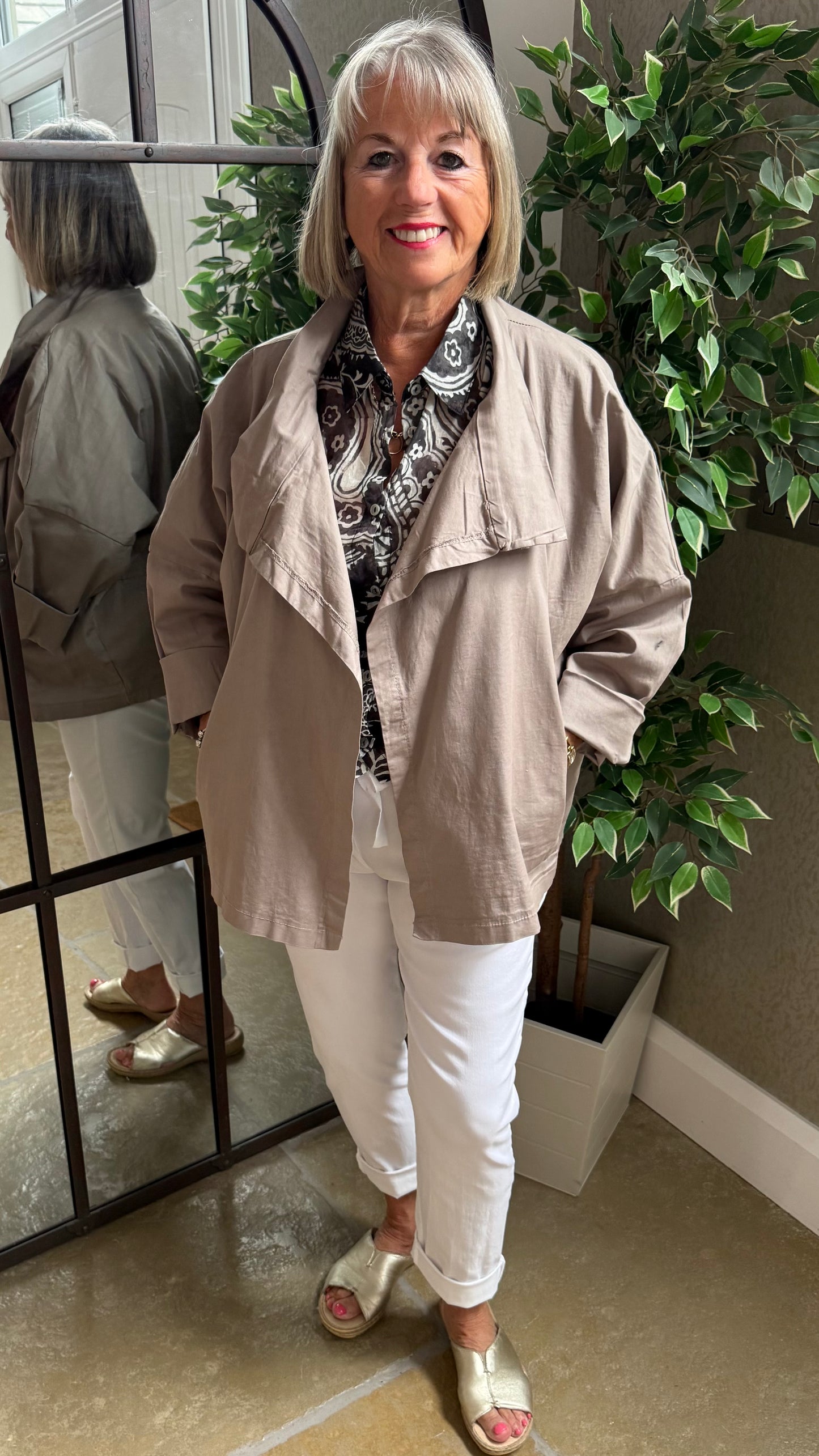 MOCHA THROW-ON JACKET