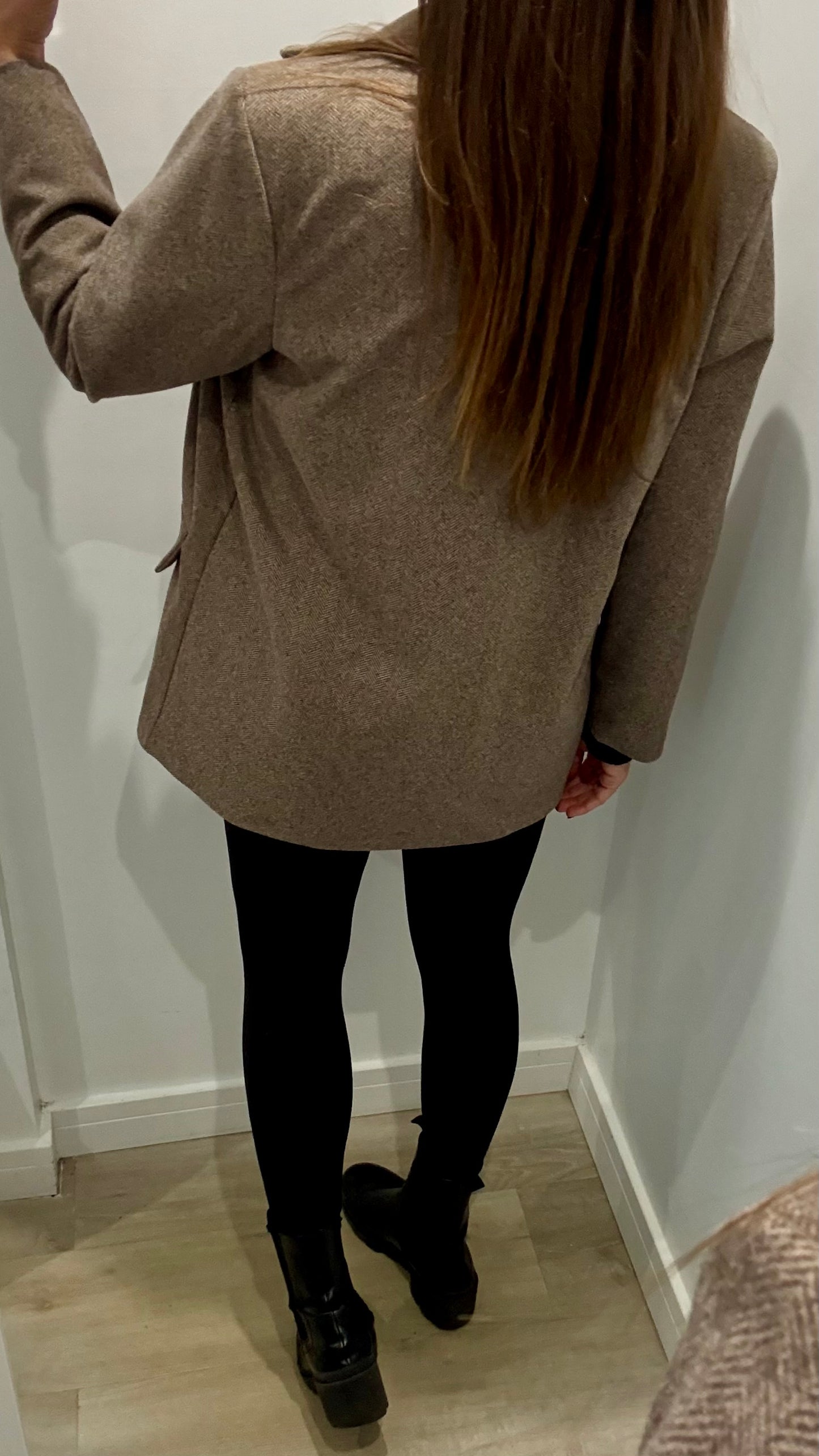 MOCHA TWEED STYLE ONE-BUTTON BLAZER
