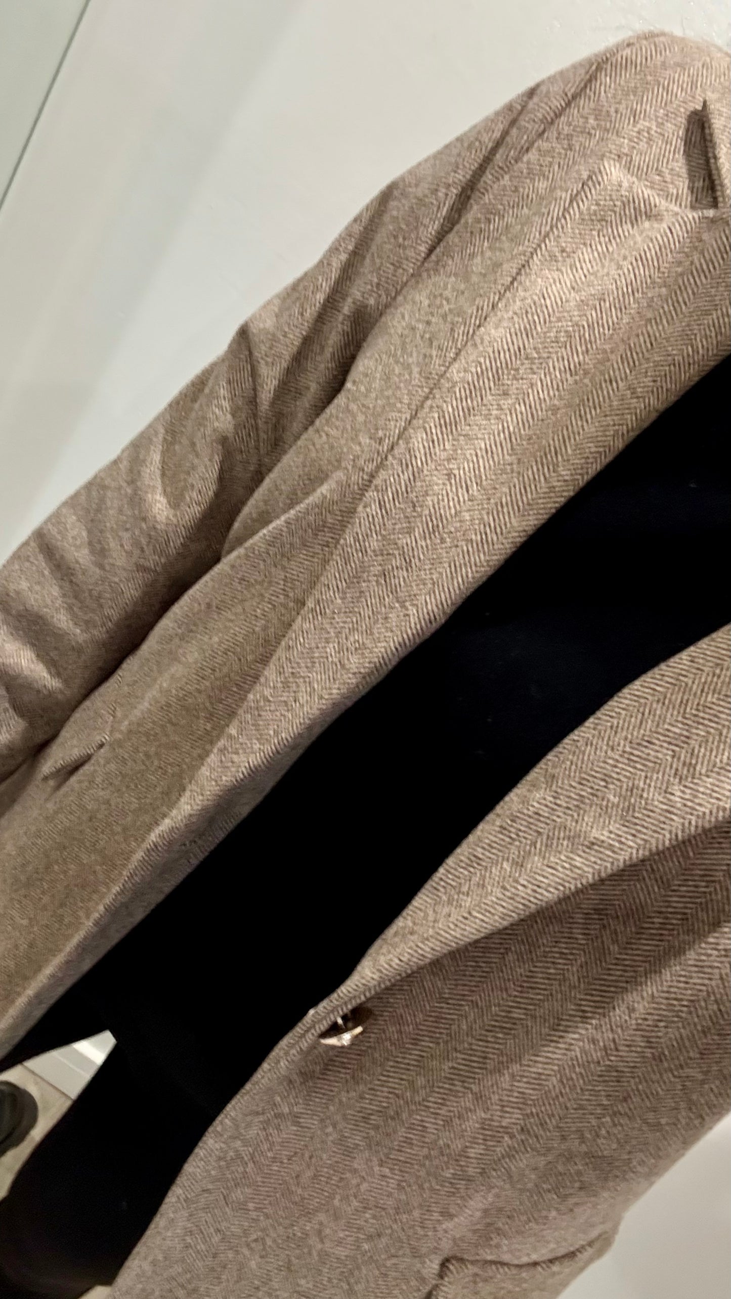 MOCHA TWEED STYLE ONE-BUTTON BLAZER