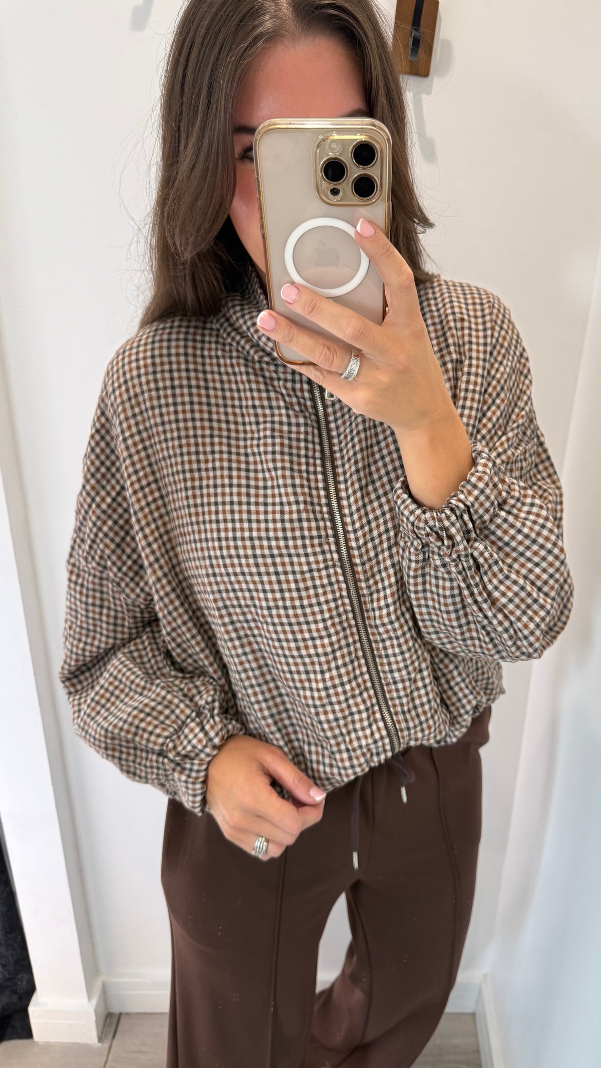 NUDE CHECK BOMBER JACKET