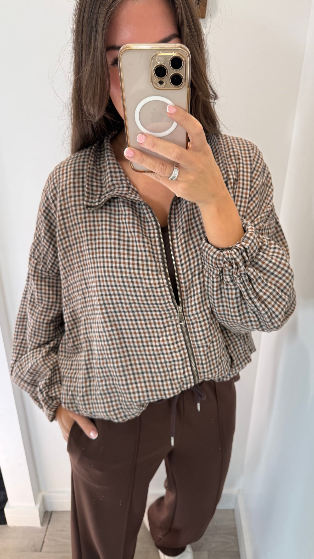 NUDE CHECK BOMBER JACKET