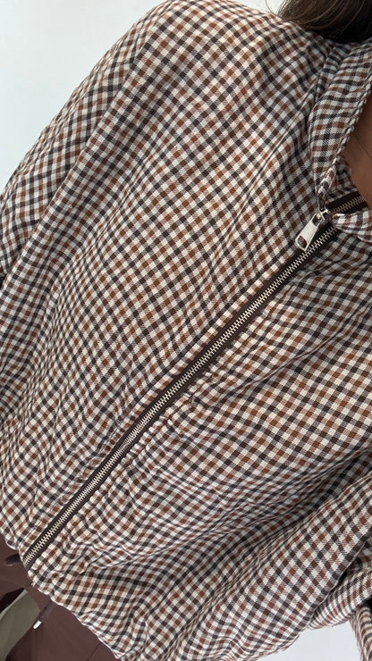 NUDE CHECK BOMBER JACKET