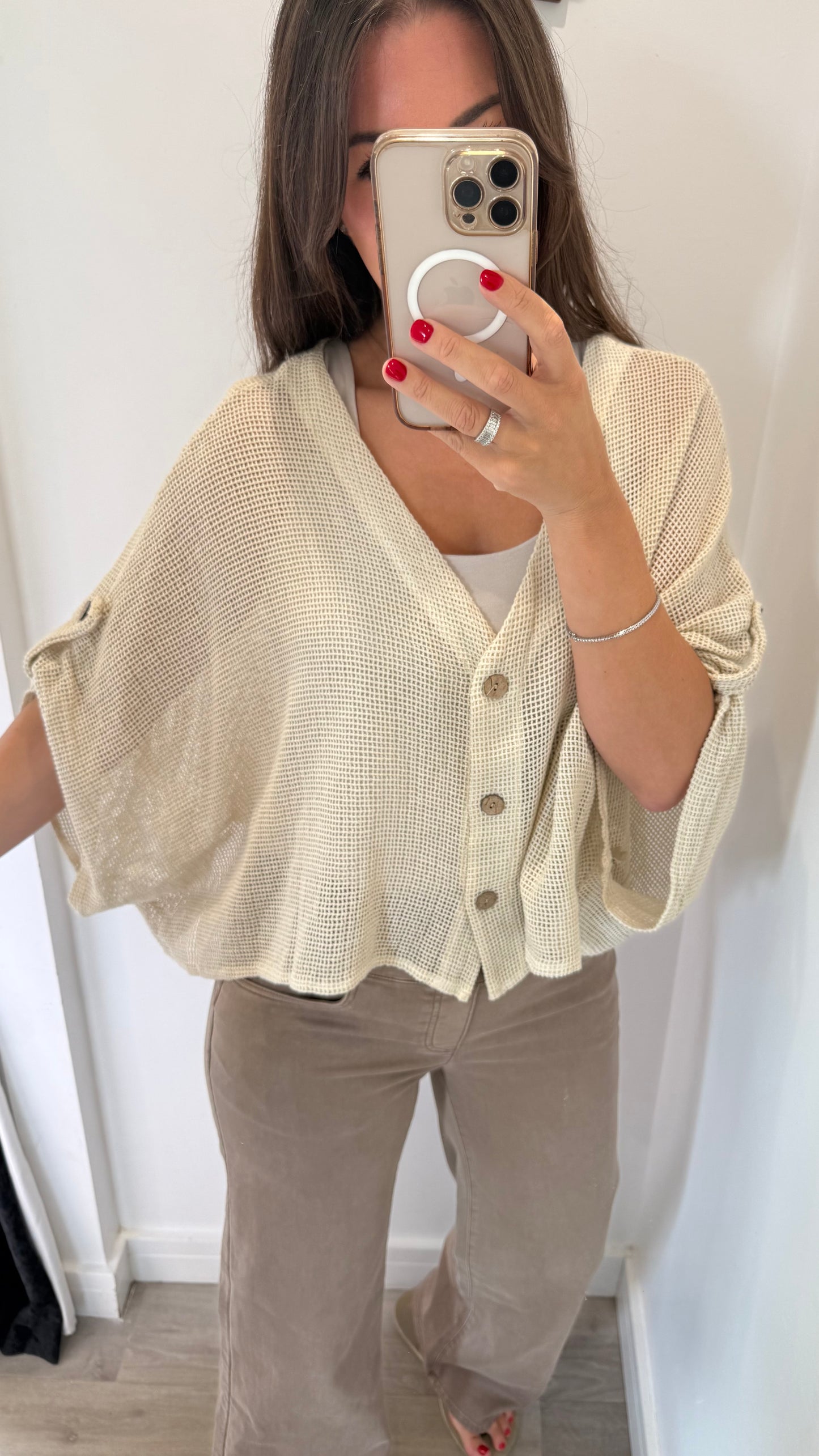 NUDE FINE KNIT BATWING CARDIGAN