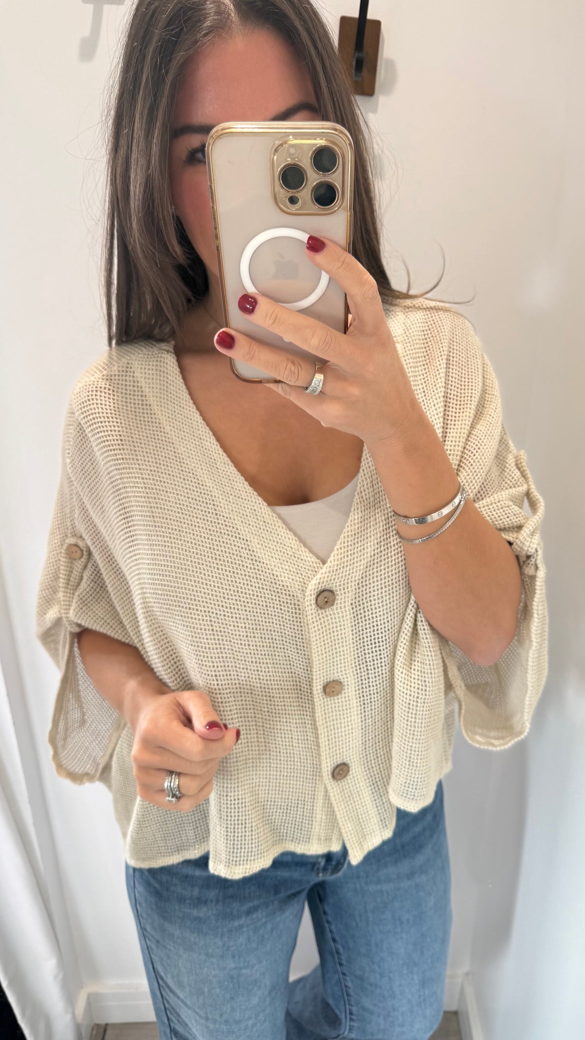 NUDE FINE KNIT BATWING CARDIGAN