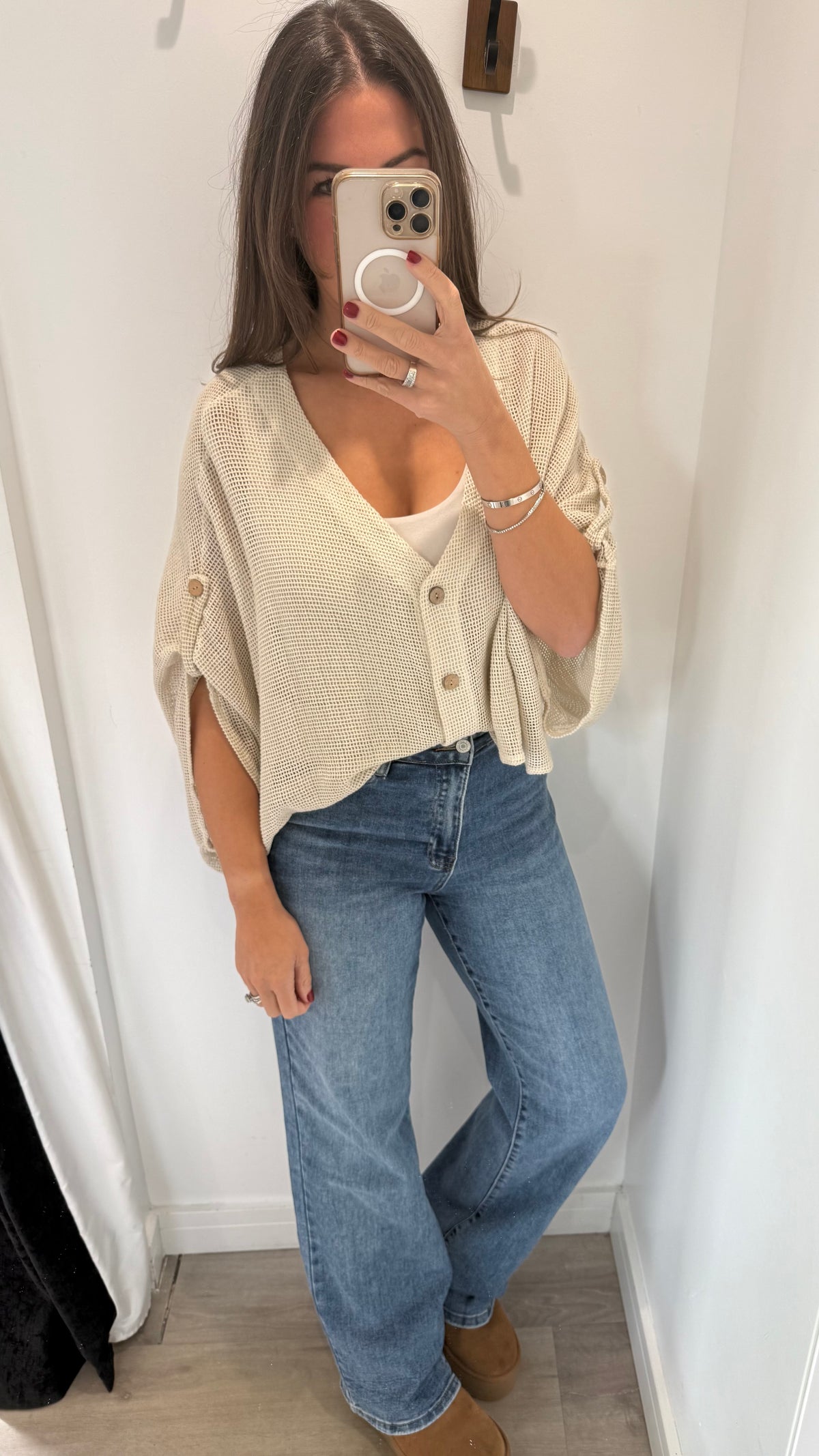 NUDE FINE KNIT BATWING CARDIGAN