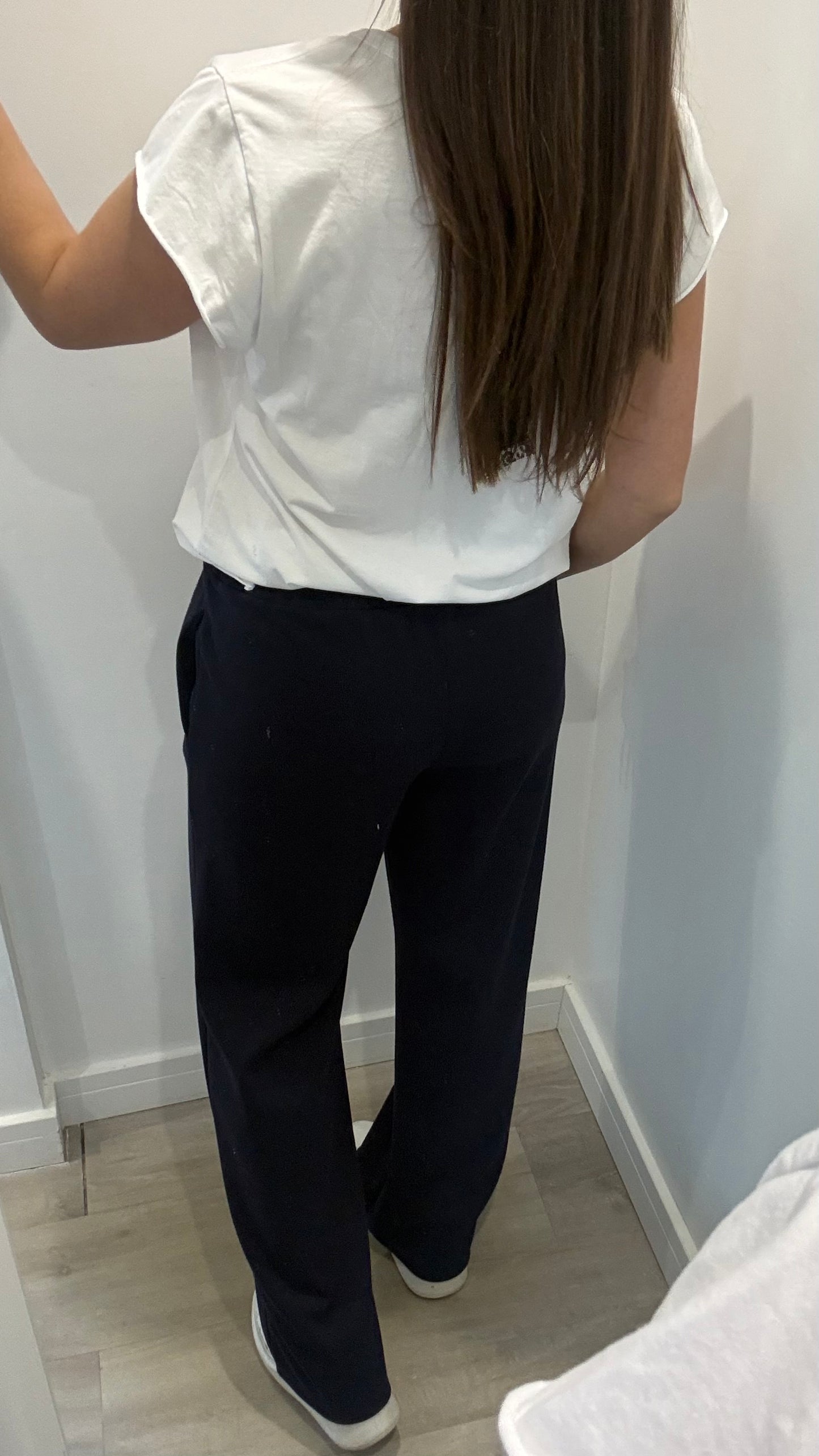 NAVY STRAIGHT LEG TROUSERS - BESTSELLER