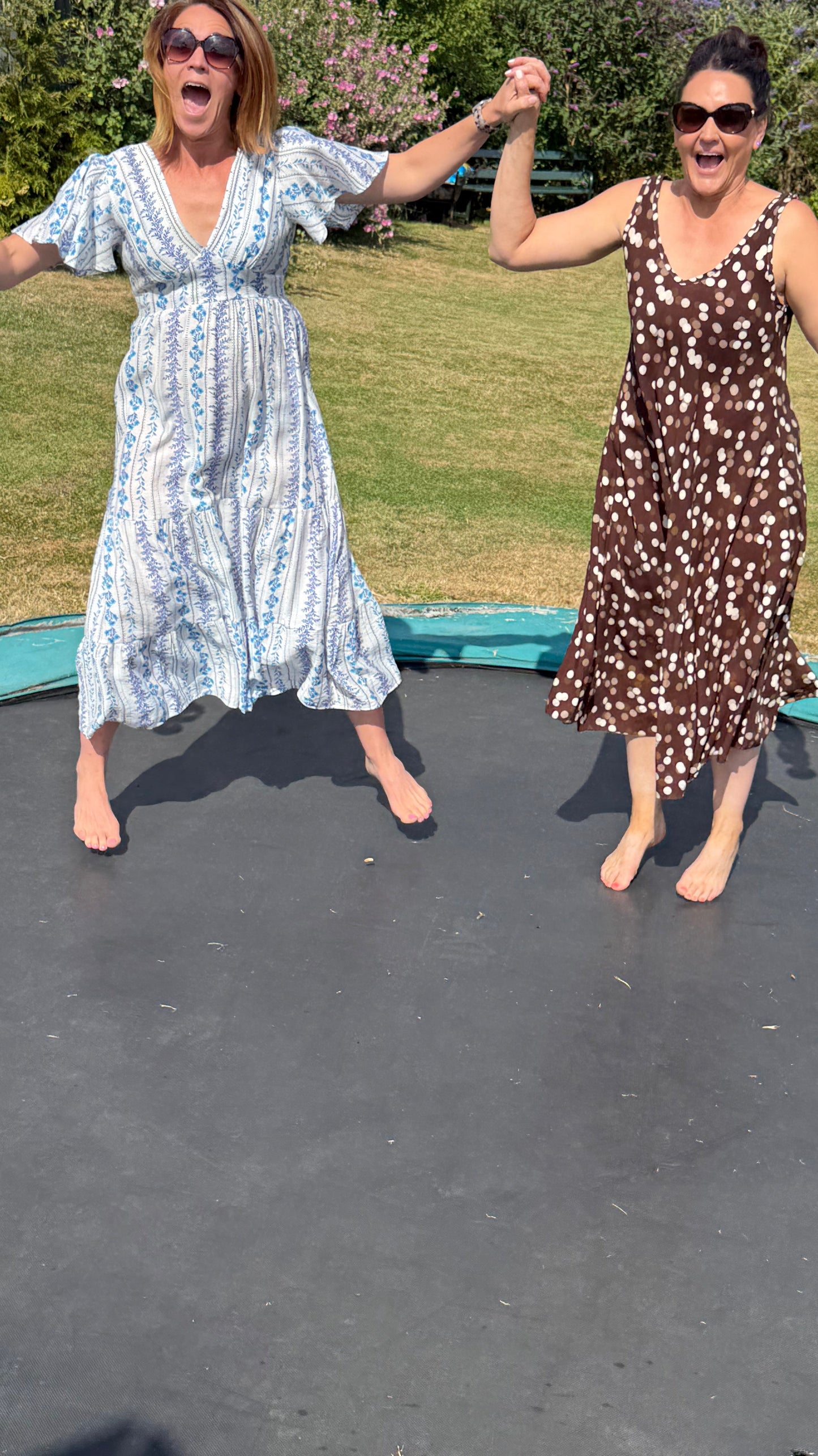 BLUE FLORAL SILKY MAXI DRESS