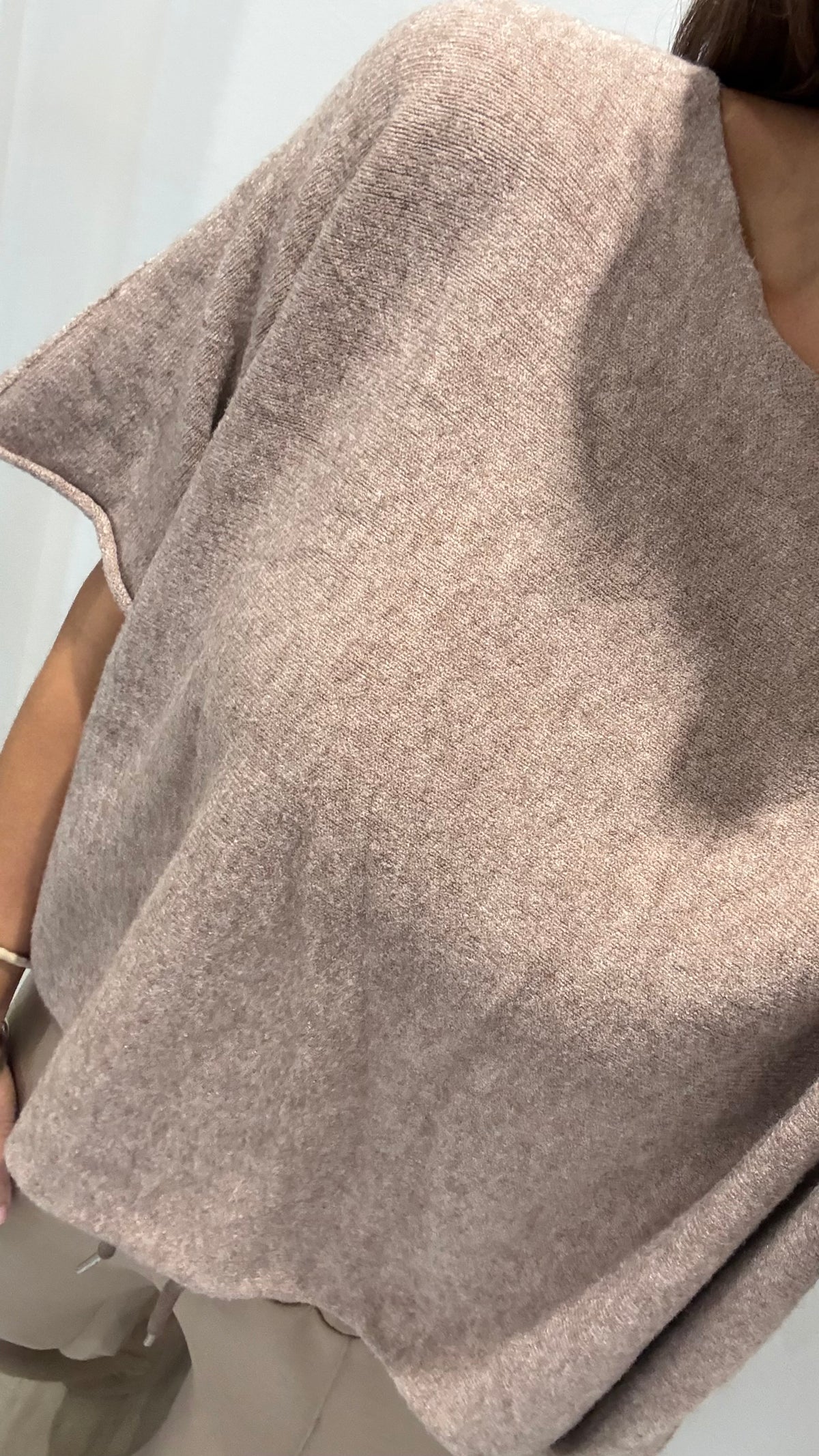 OATMEAL CREW NECK SHORT SLEEVE KNIT