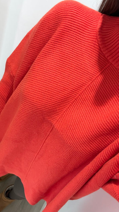 ORANGE LONGLINE BATWING KNIT JUMPER