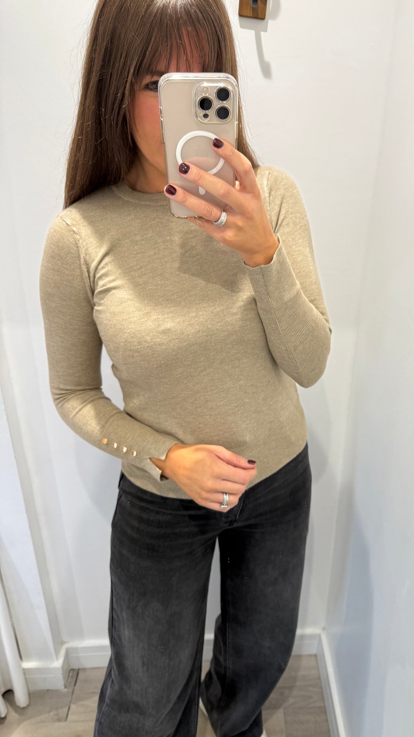 OATMEAL FINE KNIT JUMPER