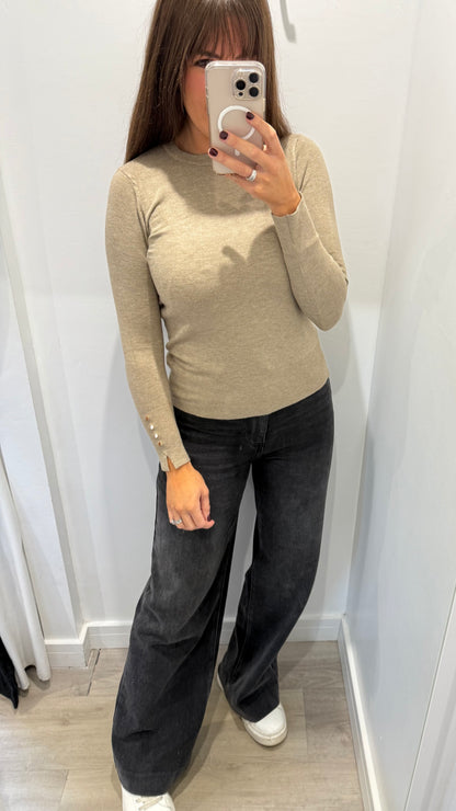 OATMEAL FINE KNIT JUMPER