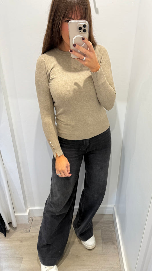 OATMEAL FINE KNIT JUMPER