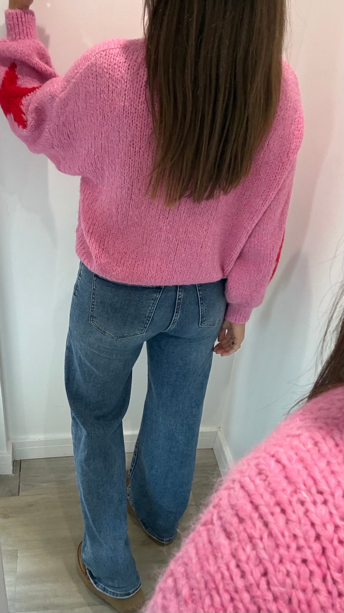 PINK & RED STAR KNIT JUMPER