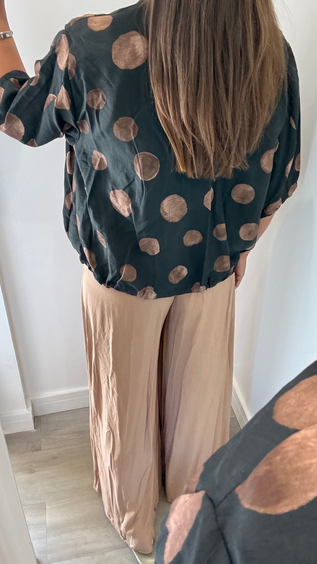 POLKA DOT SILKY BOMBER JACKET – BLACK